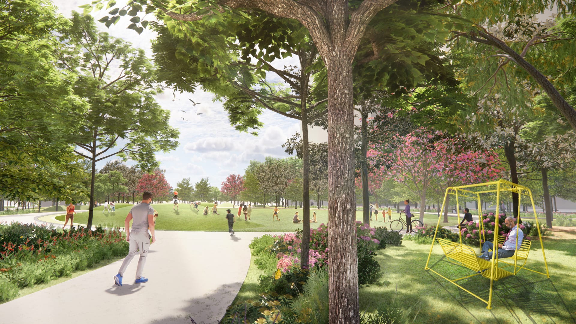 new park between Asia Square and Marina One